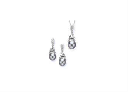 Rhodium Plated | Pearl Pendant Sets